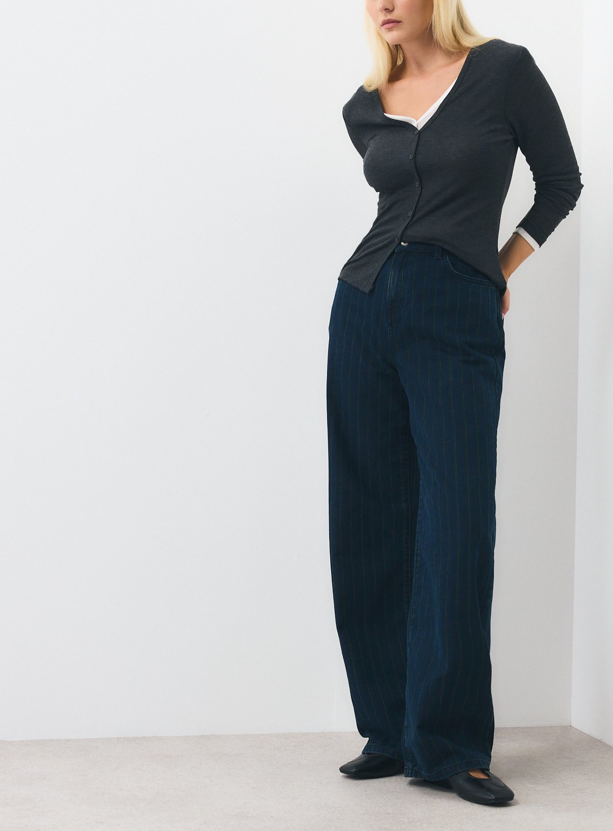 Dark Denim Baggy Wide Leg Co-ord Jeans 16L - Image 3 thumbnail